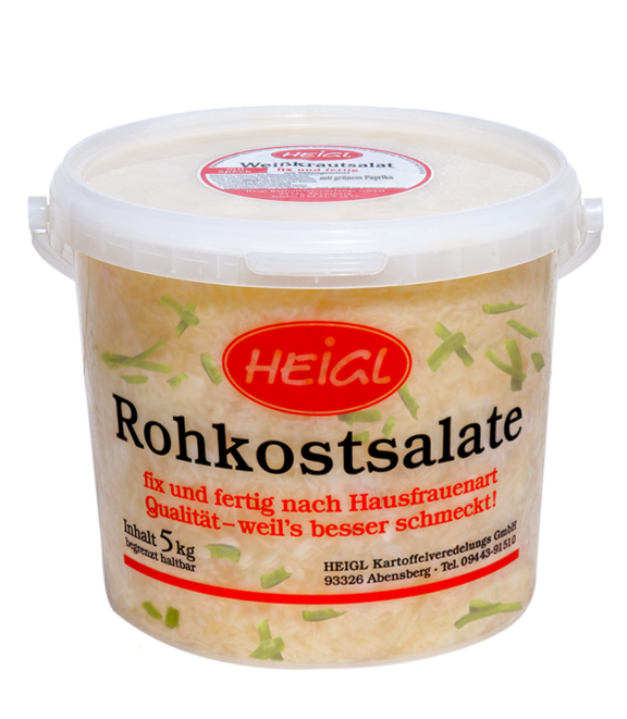 Weißkrautsalat mit grünem Paprika, frisch